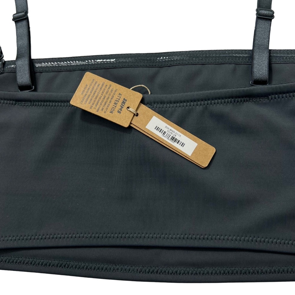 SKIMS Shaping Swim Bandeau Top + Dipped Bikini Bottom Gunmetal Womens 2X - Picture 5 of 14